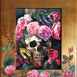 frame with skull
